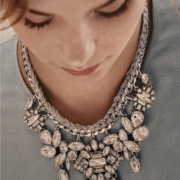 Chloe & Isabel Retro Crystal Statement Necklace. | Color: Silver | - Picture 2 of 4